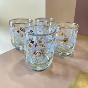 Libbey vintage juice glasses, set of 5, gold trimmed,1970’s? Excellent condition